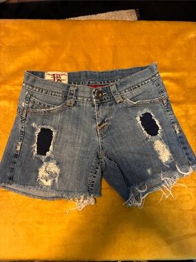 1st Kiss Distressed Light Blue Denim Cutoff Shorts